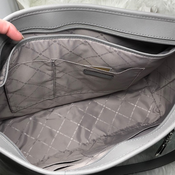 NWT Michael kors Sady Ash Grey Large Tote - Picture 6 of 8